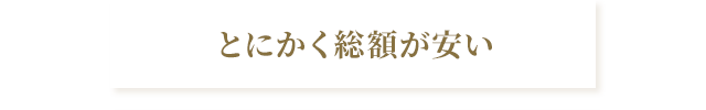 とにかく総額が安い